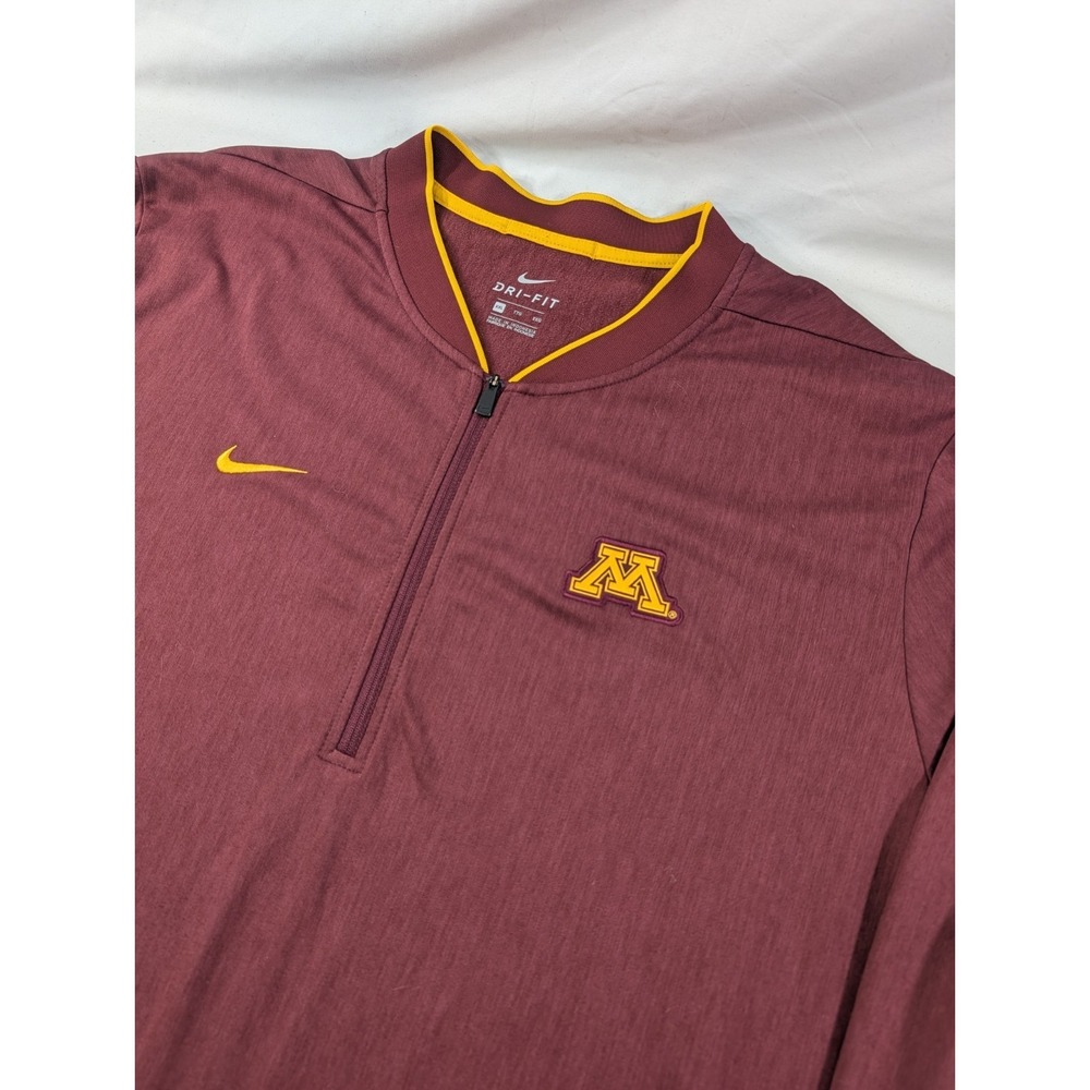 Minnesota Golden Gophers Nike Dri-Fit Maroon 1/4 Zip Shirt Mens XXL